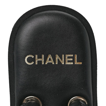 Chanel Lambskin Quilted Padded Charms Thong Sandals 39 Black 7 of 7