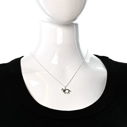 Tiffany Sterling Silver Tsavorite Save the Wild Elephant Charm Necklace 3 of 7
