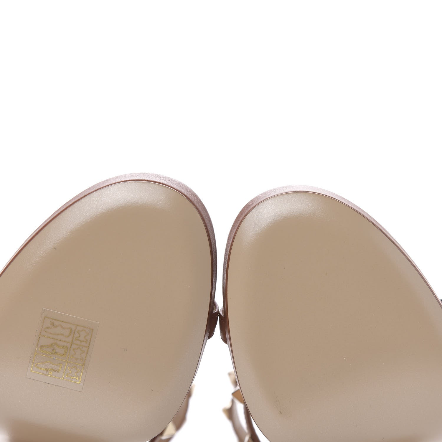 Valentino Garavani Calfskin Rockstud T-Strap 10/110mm Platform Sandals 37 Saddle Brown 6 of 10