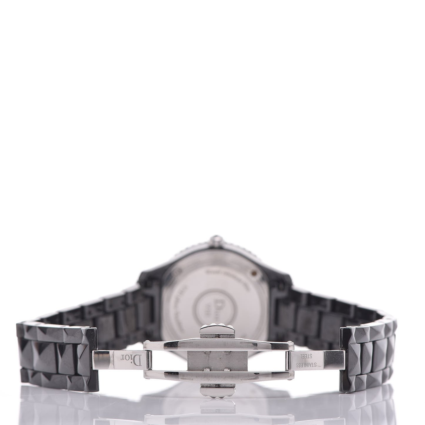 Stainless Steel Ceramic Diamond 38mm Dior VIII Quartz Watch Black