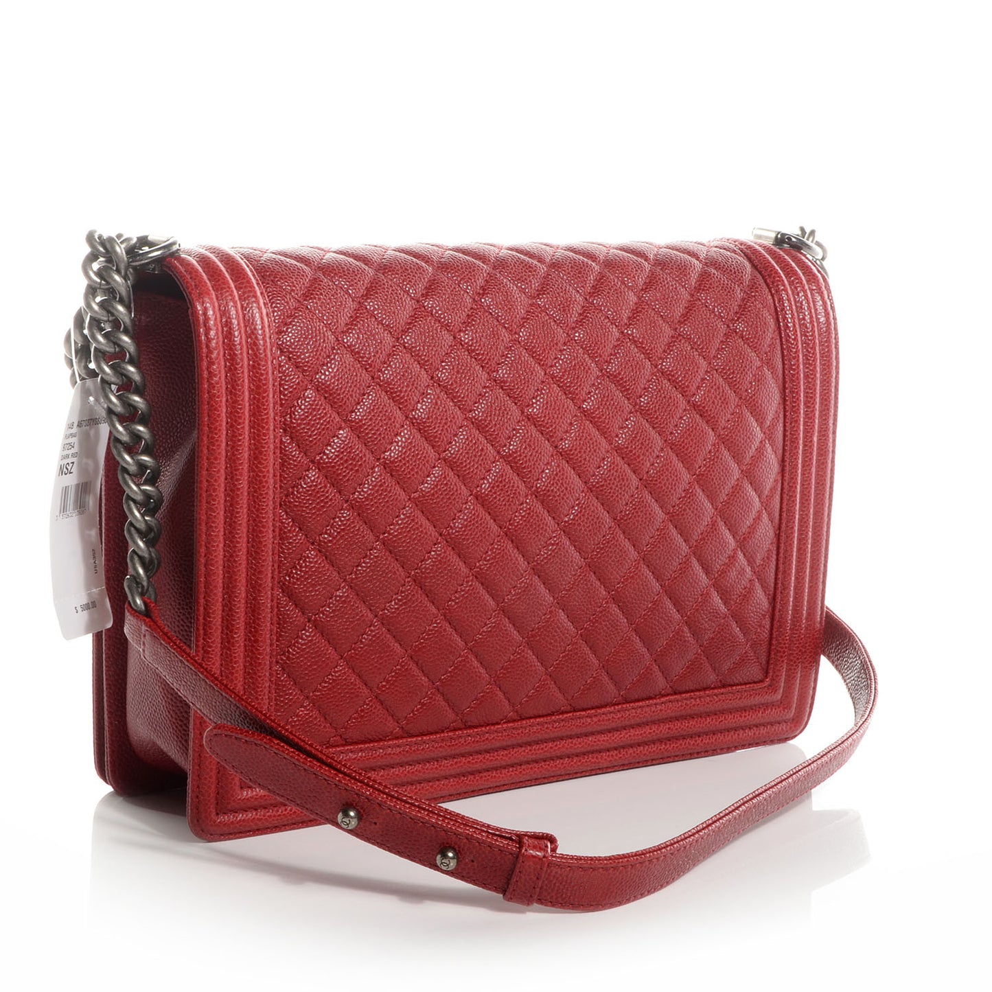 Caviar Large Boy Flap Dark Red