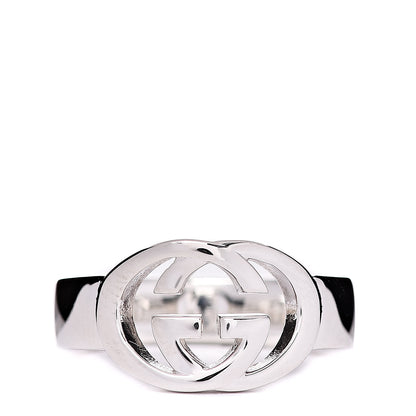 Gucci Sterling Silver Interlocking G Ring 54 6.75 1 of 5