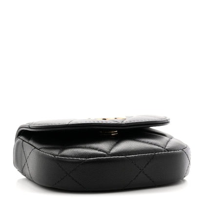 Chanel Lambskin Quilted Pearl Top Handle Clutch With Chain Black 4 of 11