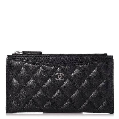 Chanel Iridescent Caviar Quilted Classic Zip Pouch Black 1 of 8