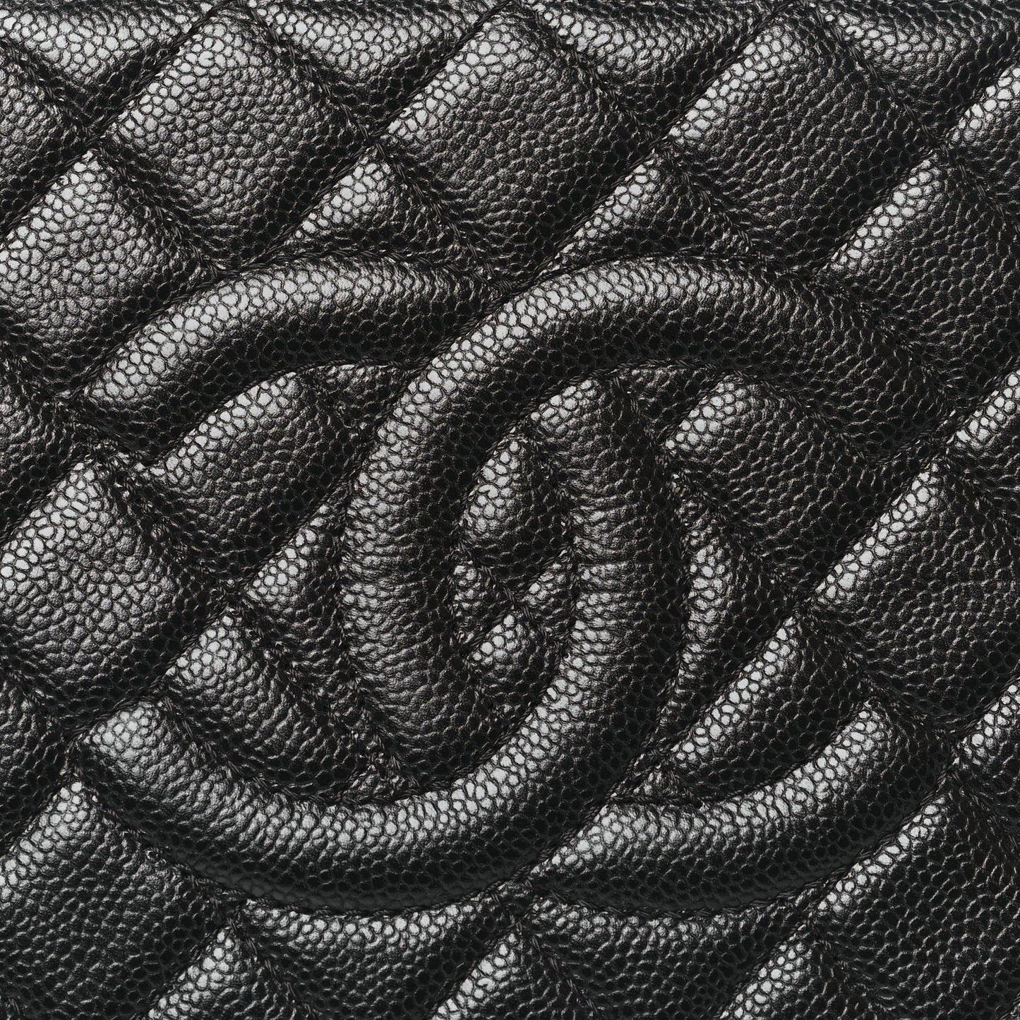 Caviar Quilted CC Large Clutch Black