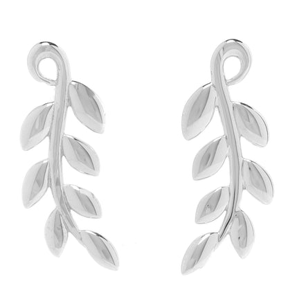 Tiffany Sterling Silver Paloma Picasso Olive Leaf Climber Earrings 1 of 6