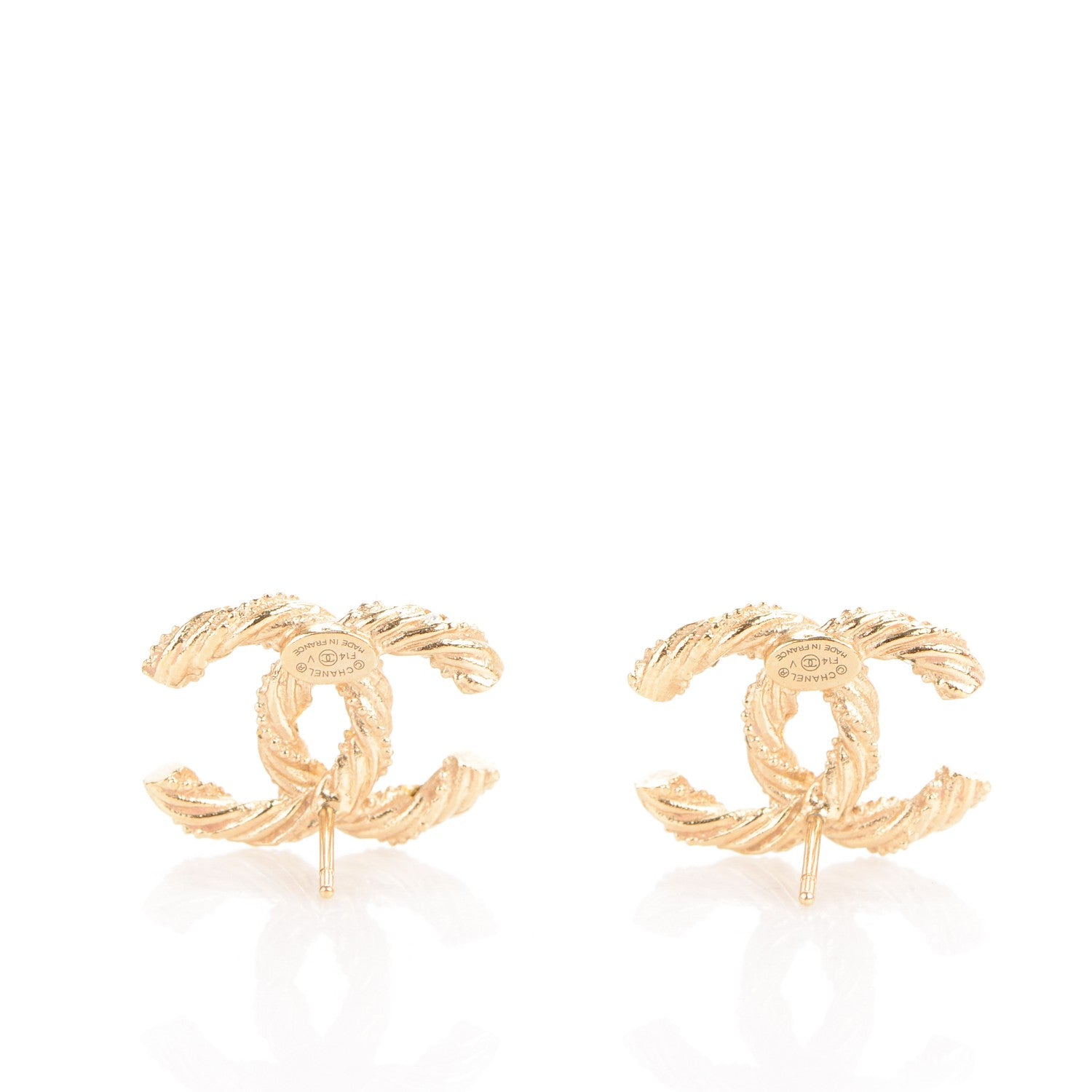 Chanel Crystal Twisted CC Earrings Gold 3 of 6
