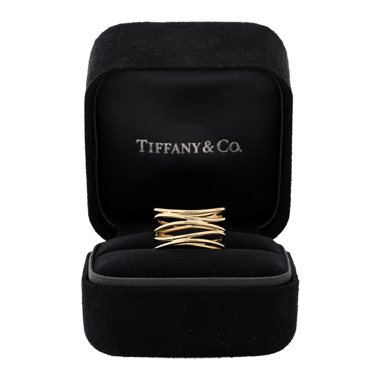 Tiffany 18K Yellow Gold Elsa Peretti 5 Row Wave Ring 56 7.5 5 of 5