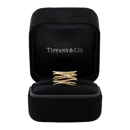 Tiffany 18K Yellow Gold Elsa Peretti 5 Row Wave Ring 56 7.5 5 of 5