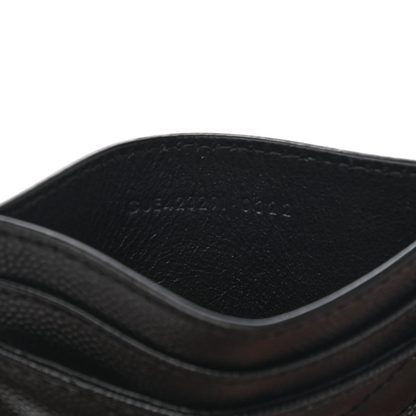 Grain De Poudre Matelasse Chevron Monogram Credit Card Case Black