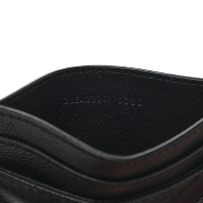 Saint Laurent Grain De Poudre Matelasse Chevron Monogram Credit Card Case Black 7 of 8