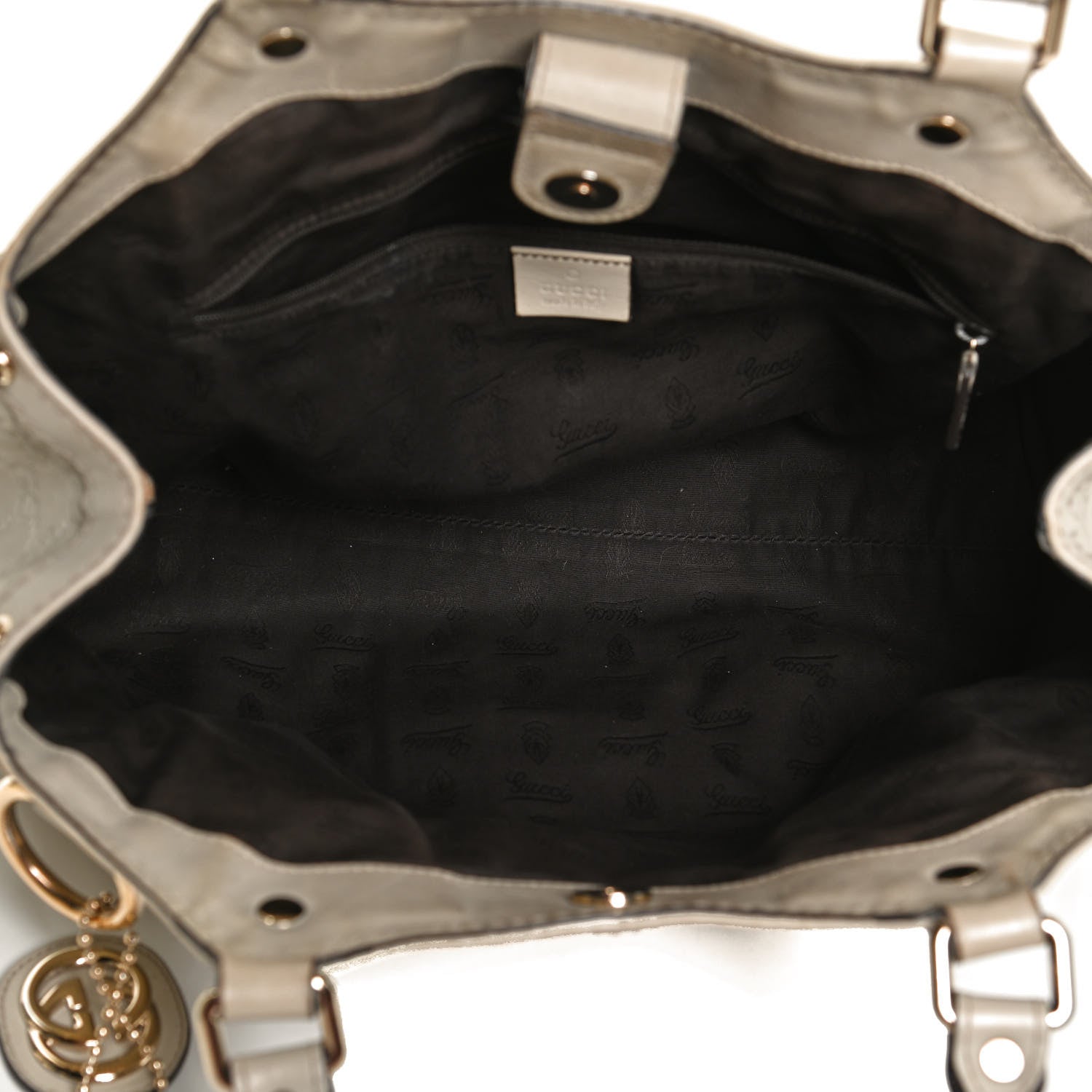 Gucci Guccissima Medium Sukey Tote Mystic White 5 of 13