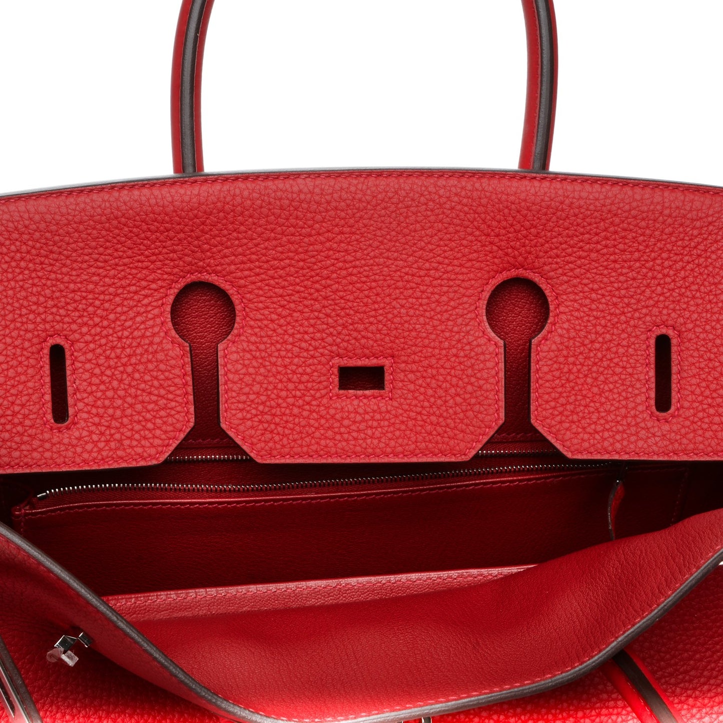 Taurillon Clemence Horseshoe Birkin 35 Rouge Casaque