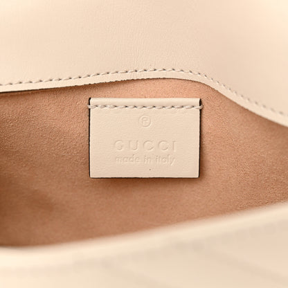 Gucci Calfskin Matelasse Super Mini GG Marmont Shoulder Bag White 6 of 10