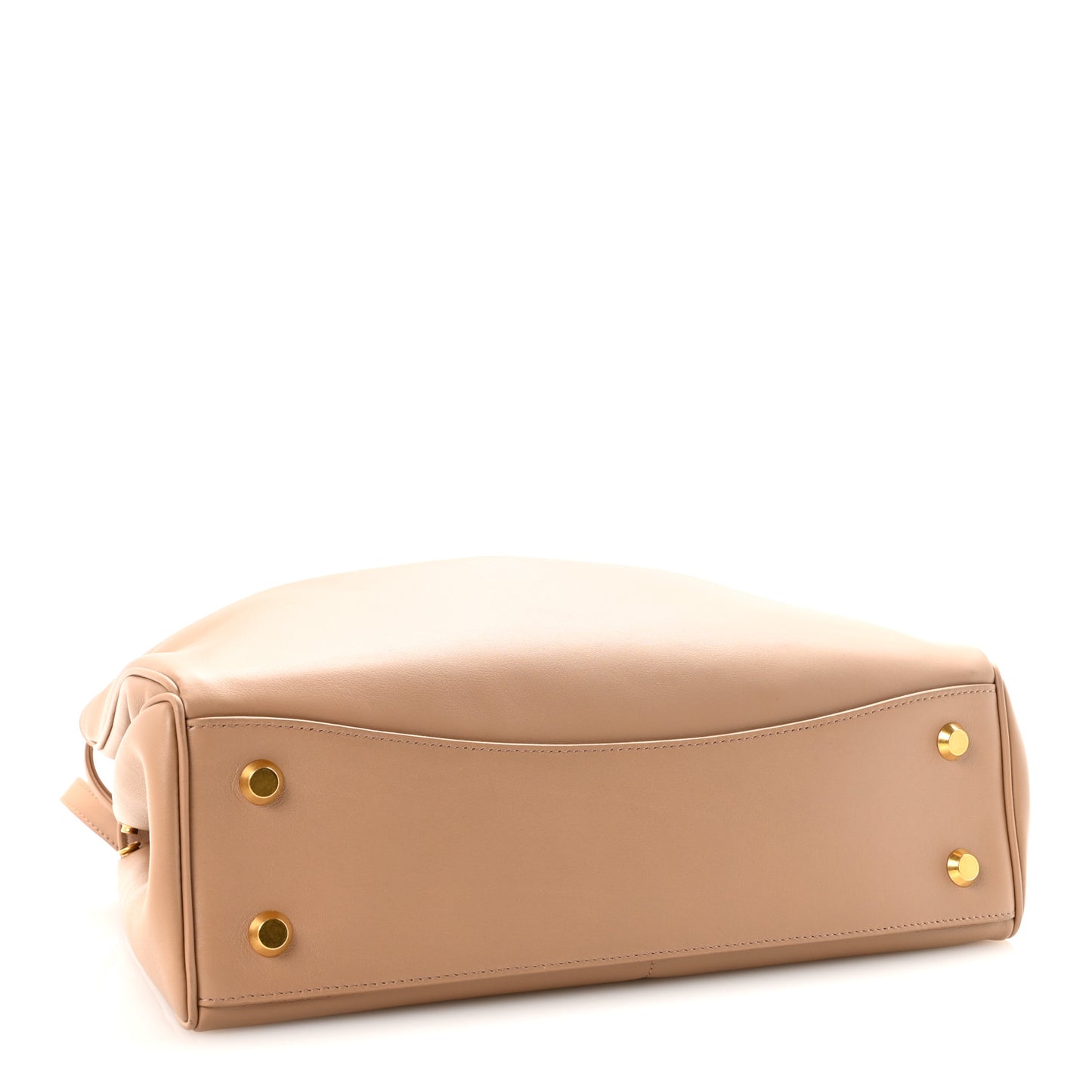 Natural Smooth Calfskin Medium Rodeo Top Handle Handbag Latte