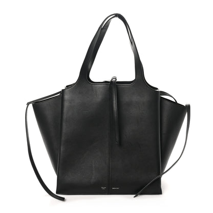 Celine Supple Natural Calfskin Vertical Tri-Fold Bag Black 1 of 10
