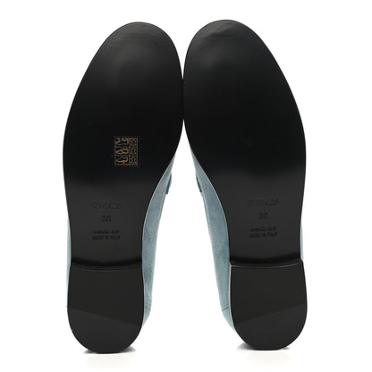 Hermes Suede Goatskin Womens Destin Loafer 39 Vert d'eau 5 of 11
