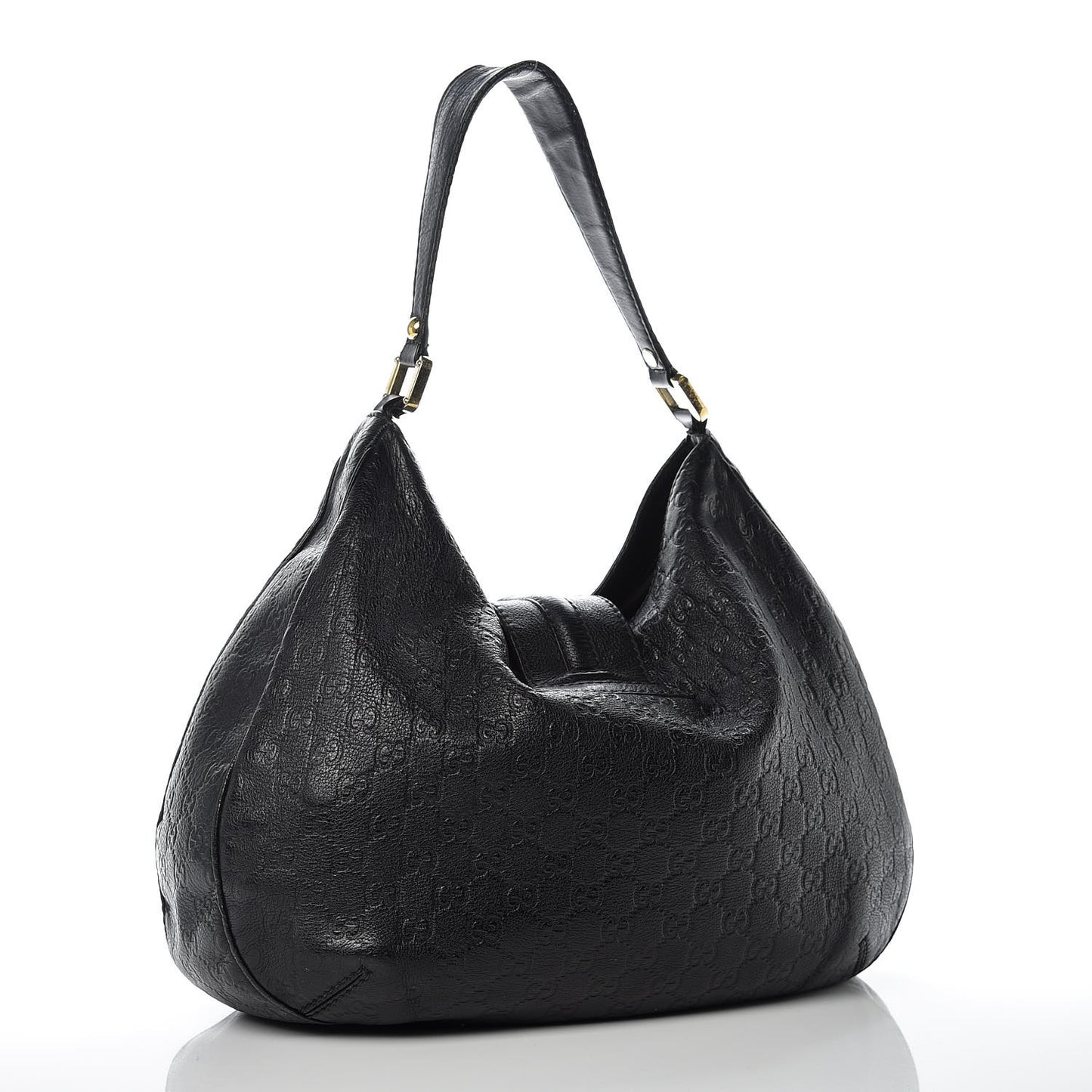 Guccissima Large New Ladies Web Hobo Black