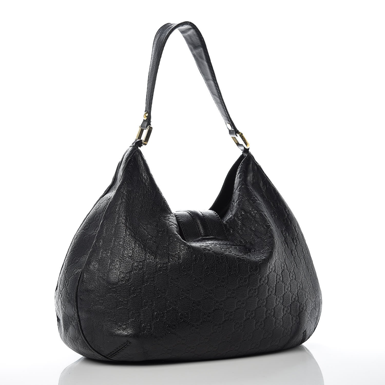 Gucci Guccissima Large New Ladies Web Hobo Black 3 of 11