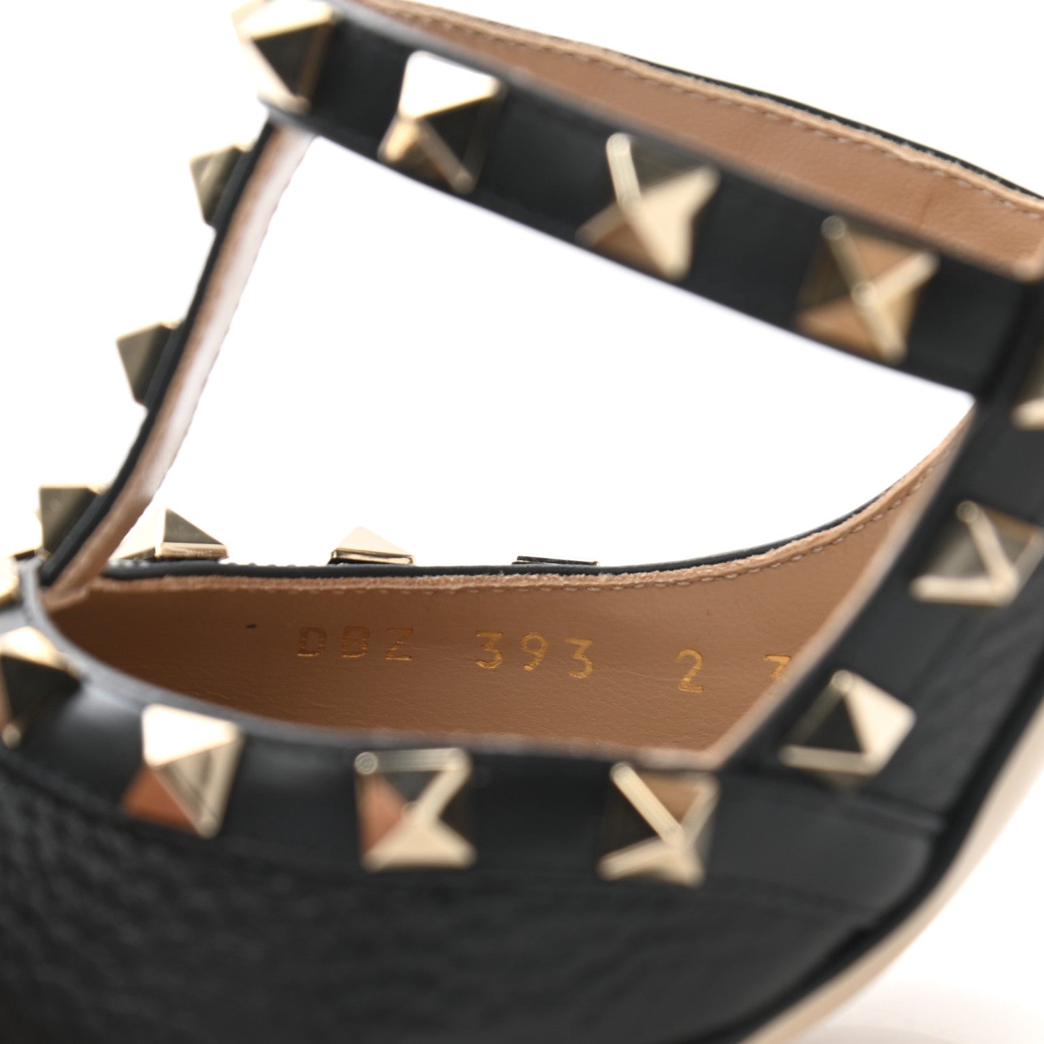 Valentino Garavani Pebbled Calfskin Rockstud Ankle Strap Pumps 36 Black 8 of 10