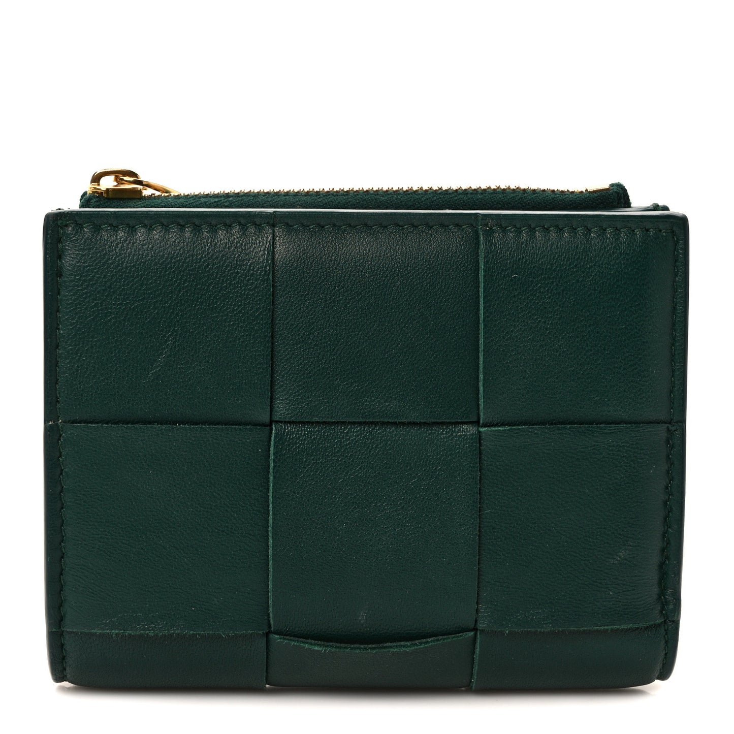 Nappa Maxi Intrecciato Bifold Zip Wallet Raintree
