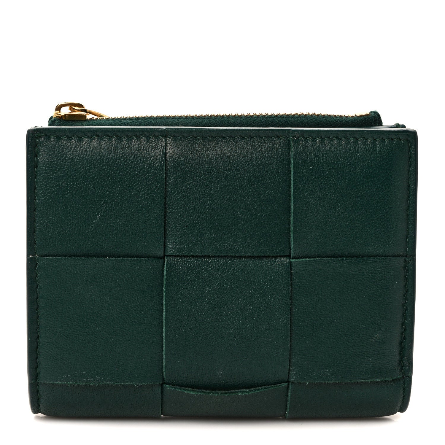 Bottega Veneta Nappa Maxi Intrecciato Bifold Zip Wallet Raintree 1 of 6