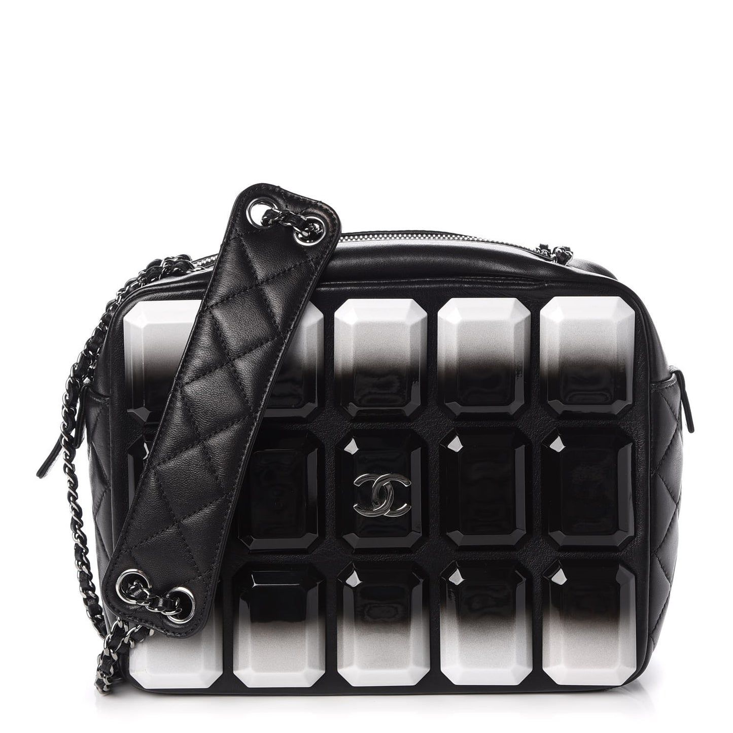 Lambskin Plexiglass Evening Art Camera Case Black