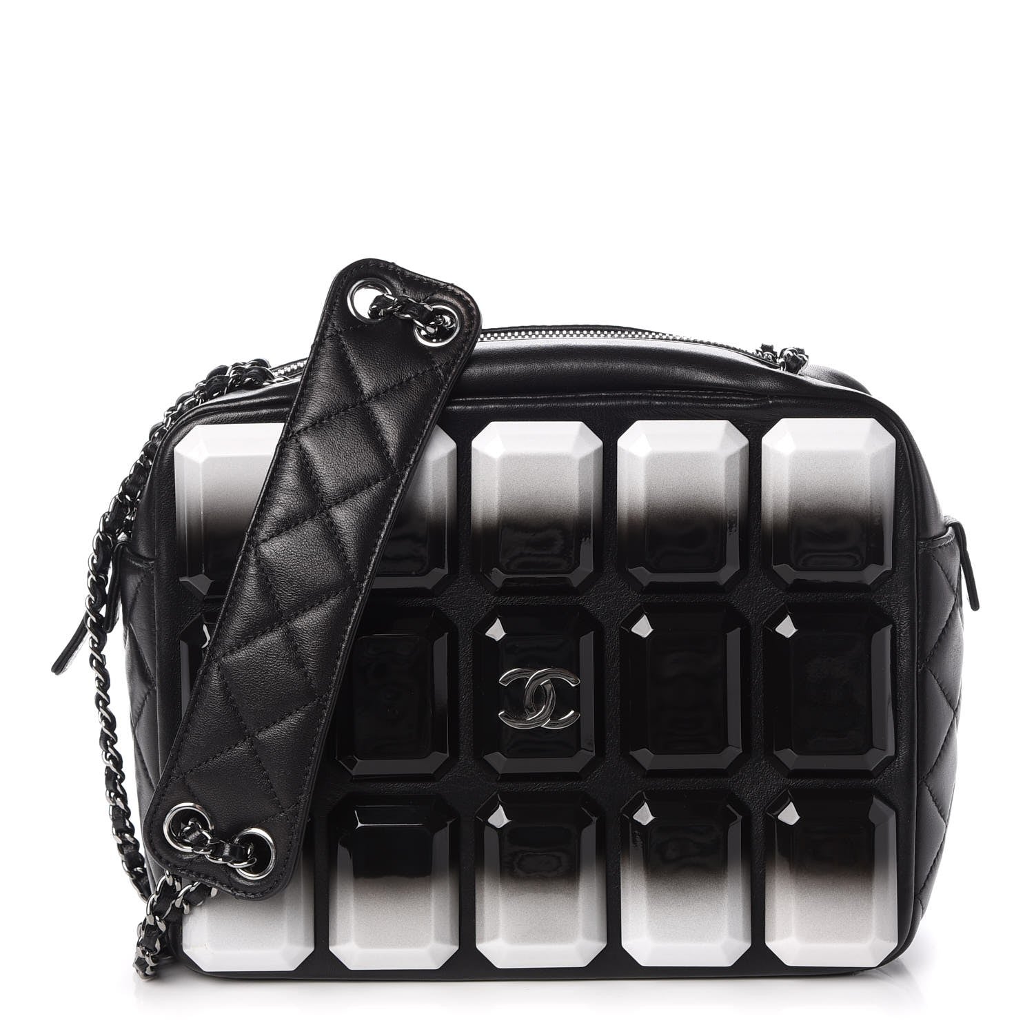 Chanel Lambskin Plexiglass Evening Art Camera Case Black 1 of 9
