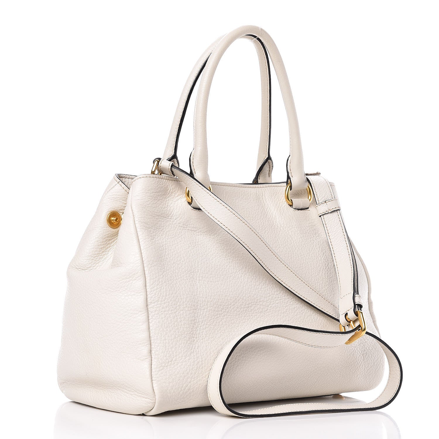 Prada Vitello Daino Shopping Tote White 3 of 12