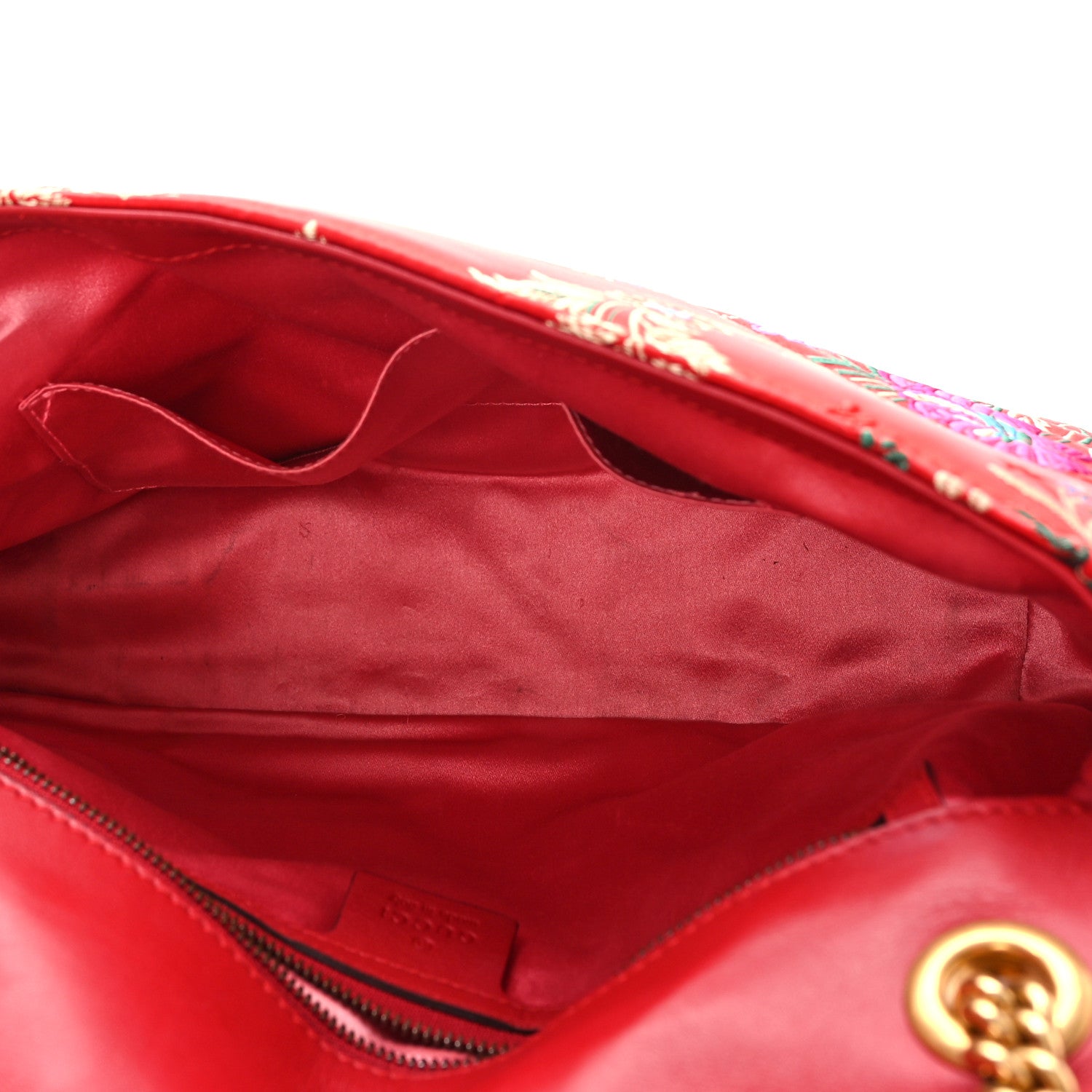 Gucci Jacquard Matelasse Floral Medium GG Marmont Shoulder Bag Red 5 of 10