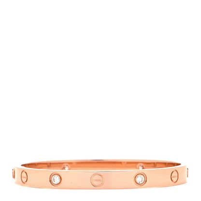 Cartier 18K Pink Gold 4 Diamond LOVE Bracelet 16 6 of 9
