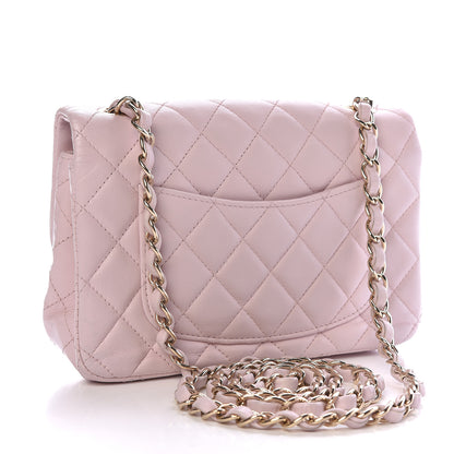 Chanel Lambskin Quilted Mini Rectangular Flap Light Pink 3 of 10