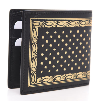 Gucci X SEGA Calfskin GUCCY Stars Bi-Fold Wallet Black Gold 3 of 8