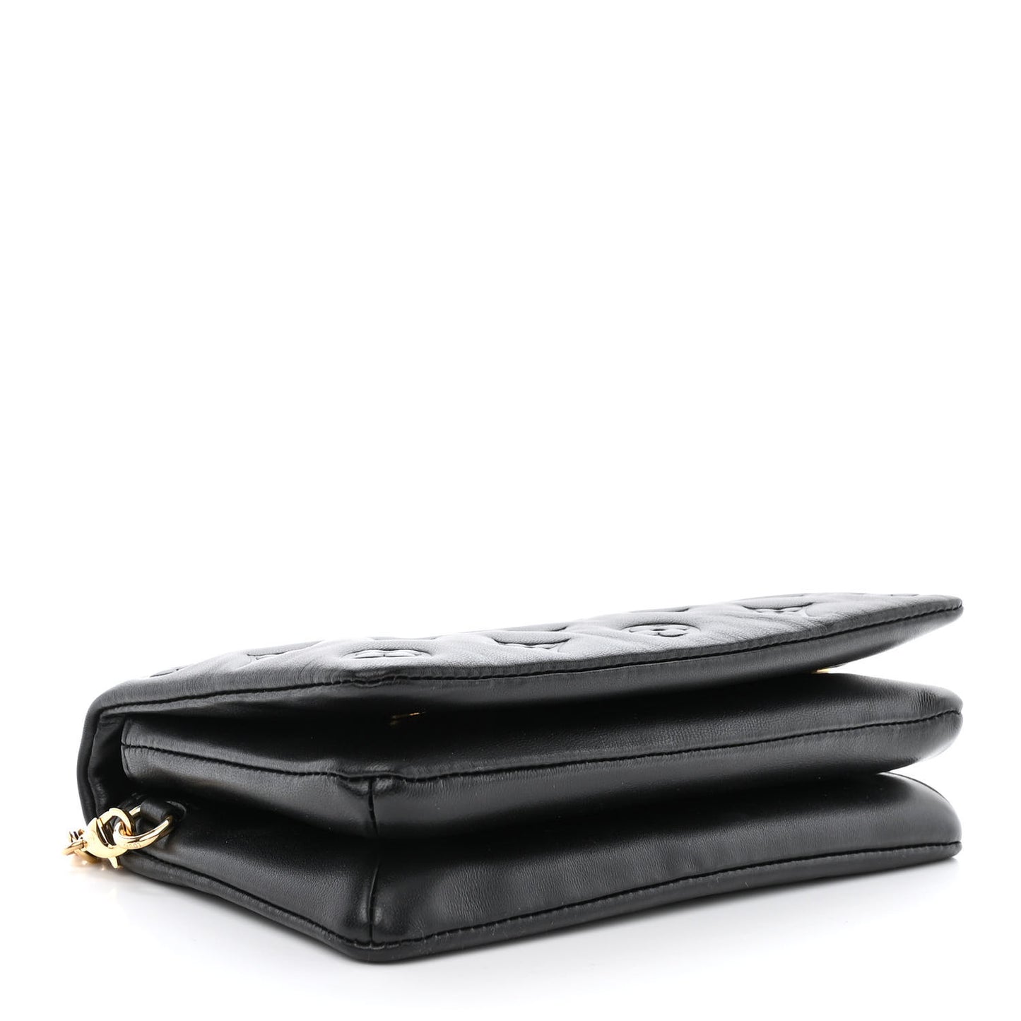 Lambskin Embossed Monogram Pochette Coussin Black