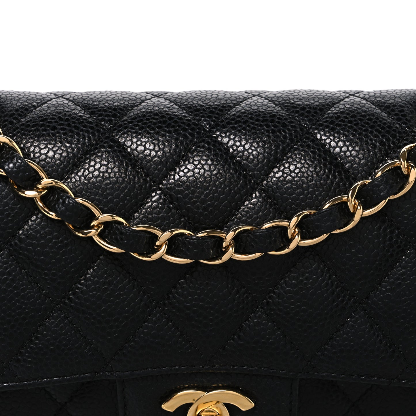 Caviar Quilted Small Double Flap Black
