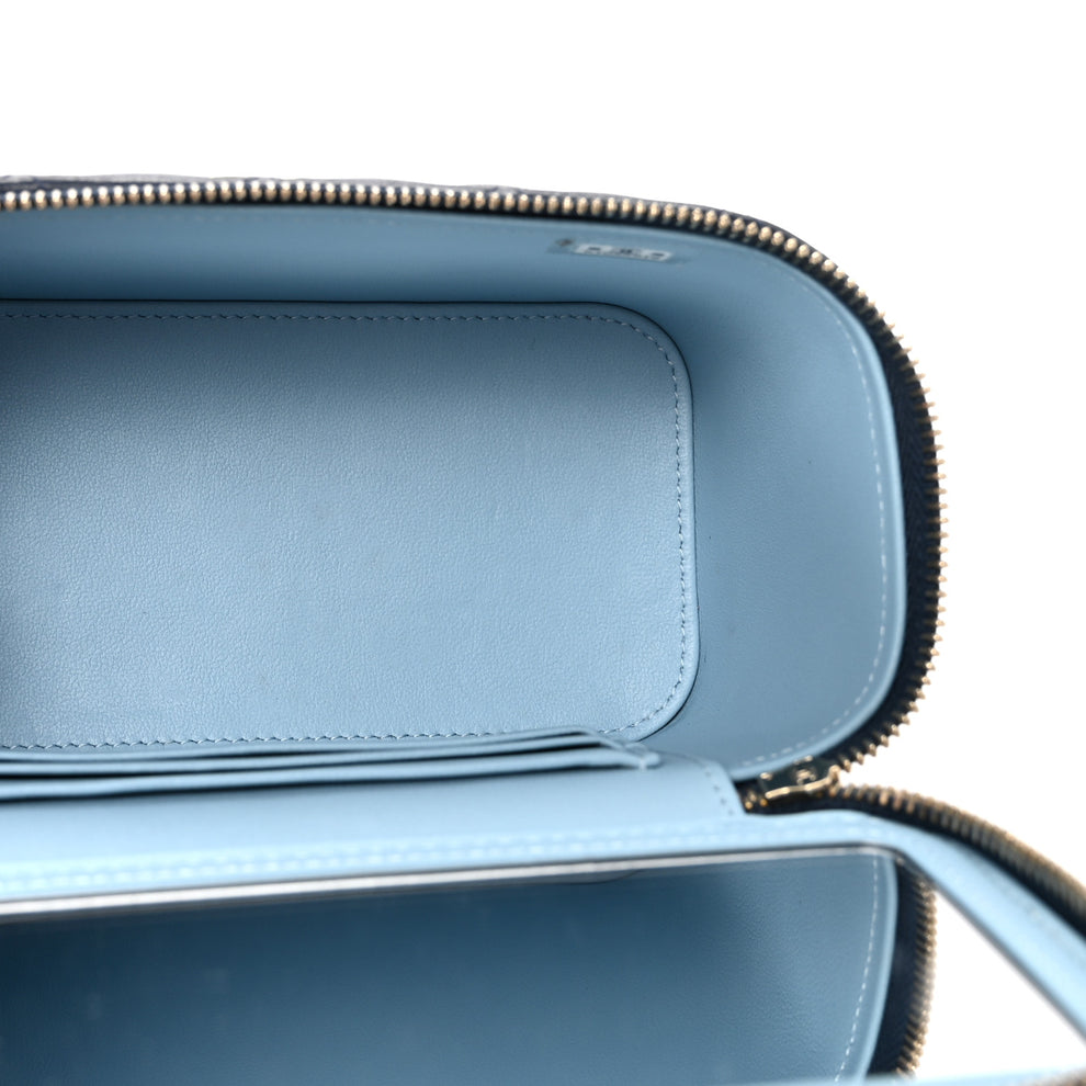 Chanel Lambskin Quilted Small Top Handle Vanity Case With Chain Dark ...