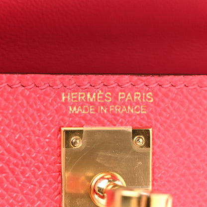 Hermes Epsom Mini Kelly Sellier 20 Rose Extreme 16 of 43