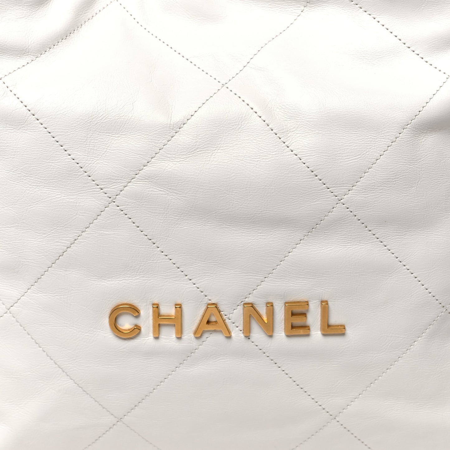 Shiny Calfskin Quilted Chanel 22 White