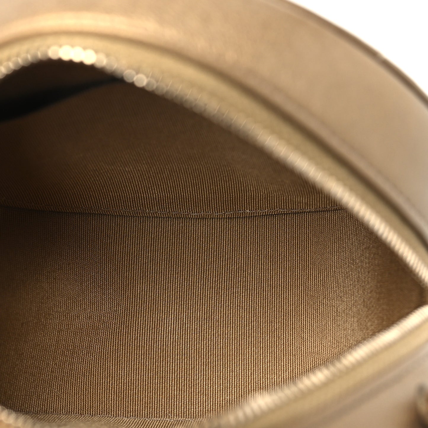 Metallic Lambskin Quilted Egyptian Amulet Round Clutch With Chain Gold