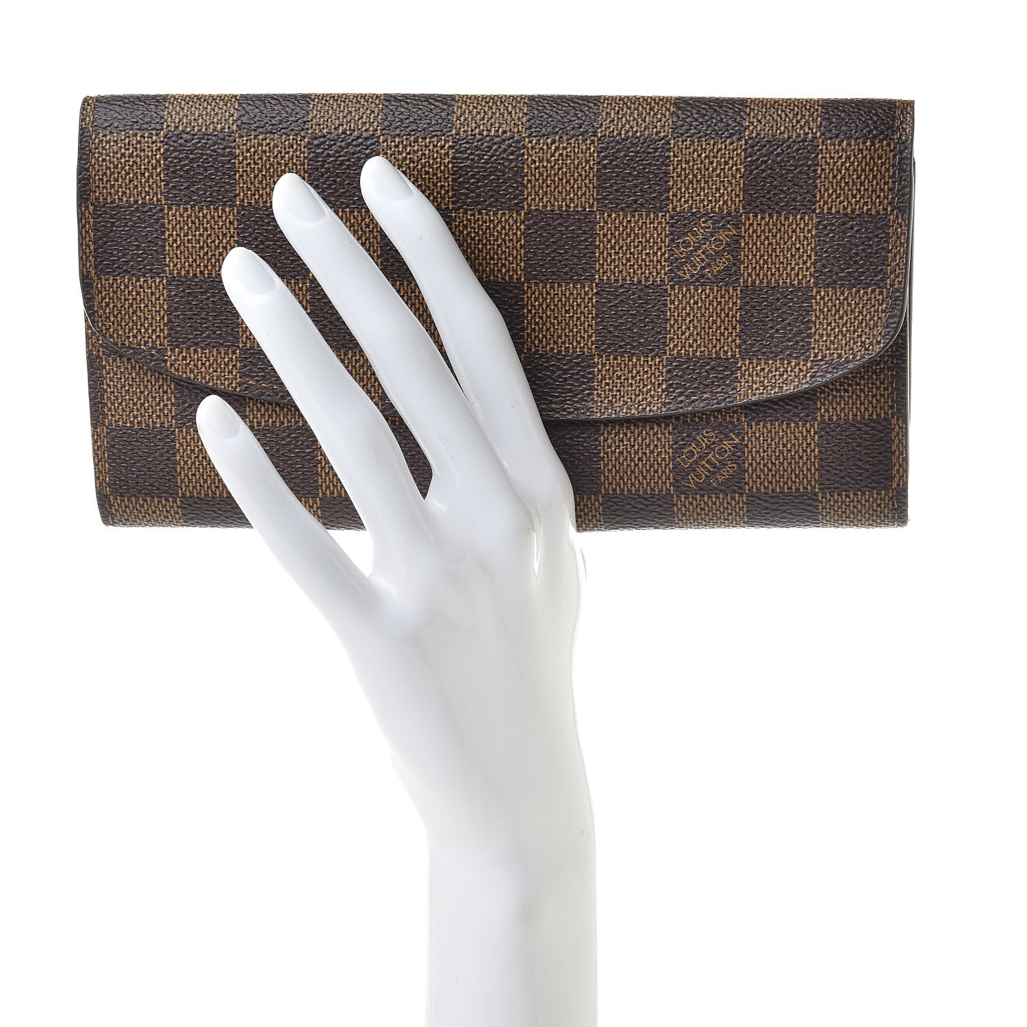 Louis Vuitton Damier Ebene Emilie Wallet Red 2 of 8