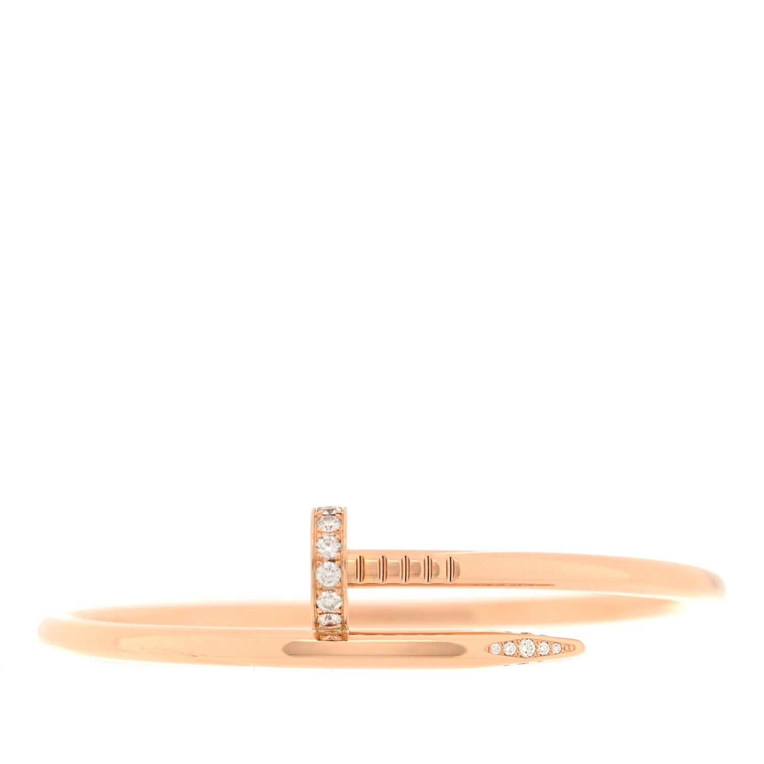 Cartier 18K Pink Gold Diamond Juste Un Clou Bracelet 17 1 of 4