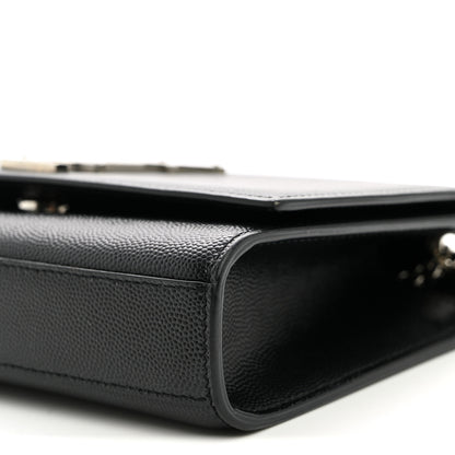 Saint Laurent Grain De Poudre Small Monogram Kate Satchel Black 9 of 9