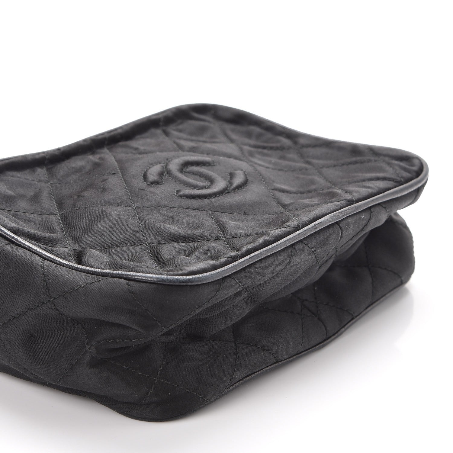 Chanel Satin Quilted Tassel Camera Case Black 18 of 18