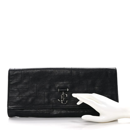 Jimmy Choo Biker Calfskin Overstitch Avenue Clutch Black 2 of 8
