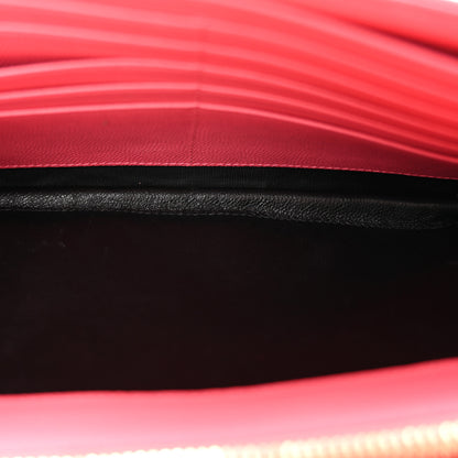 Saint Laurent Grain De Poudre Matelasse Chevron Monogram Chain Wallet Rose Clair 5 of 12