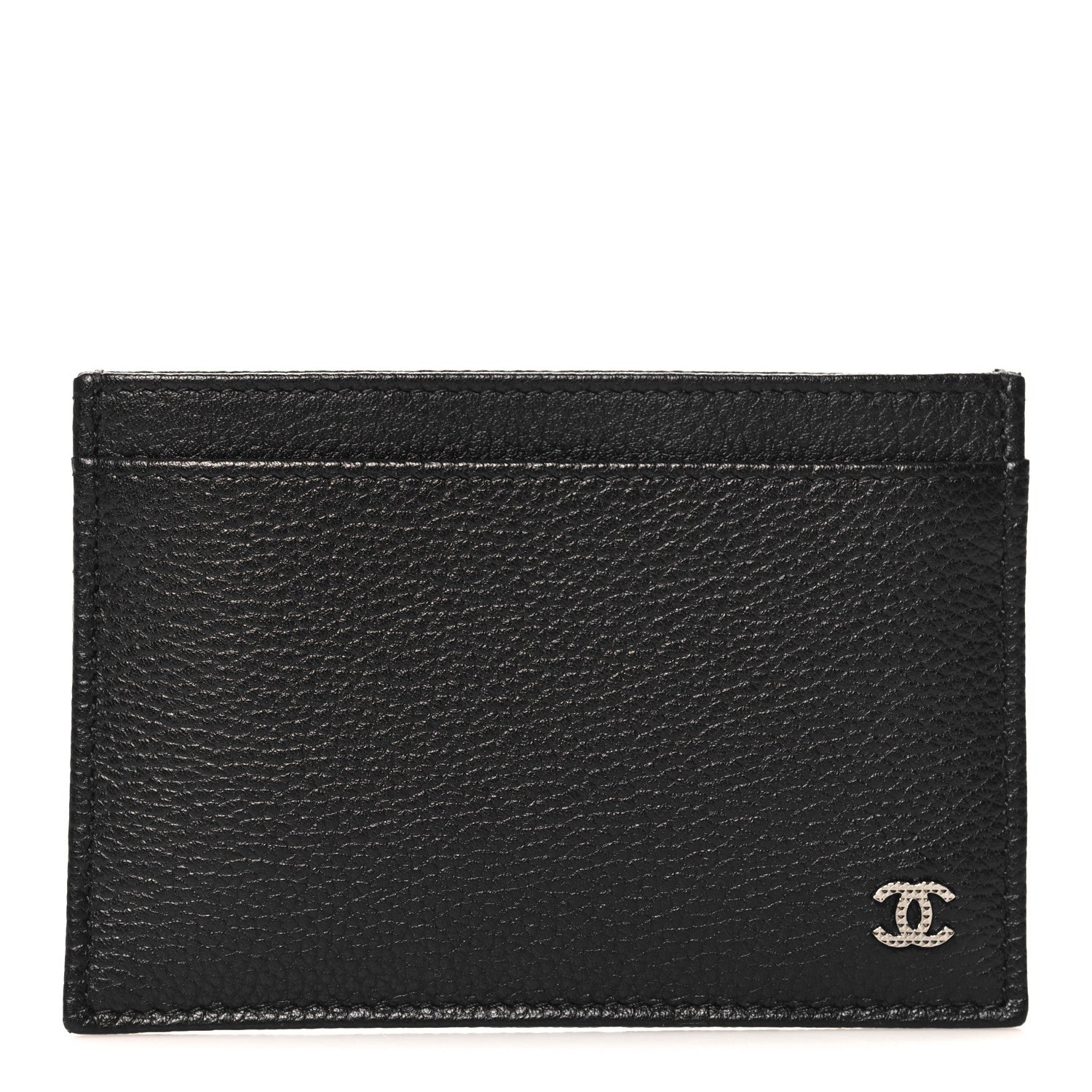 Chanel Grained Calfskin CC Card Holder Black 1 of 9