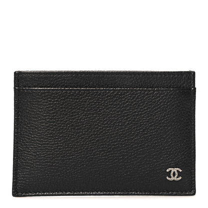 Chanel Grained Calfskin CC Card Holder Black 1 of 9