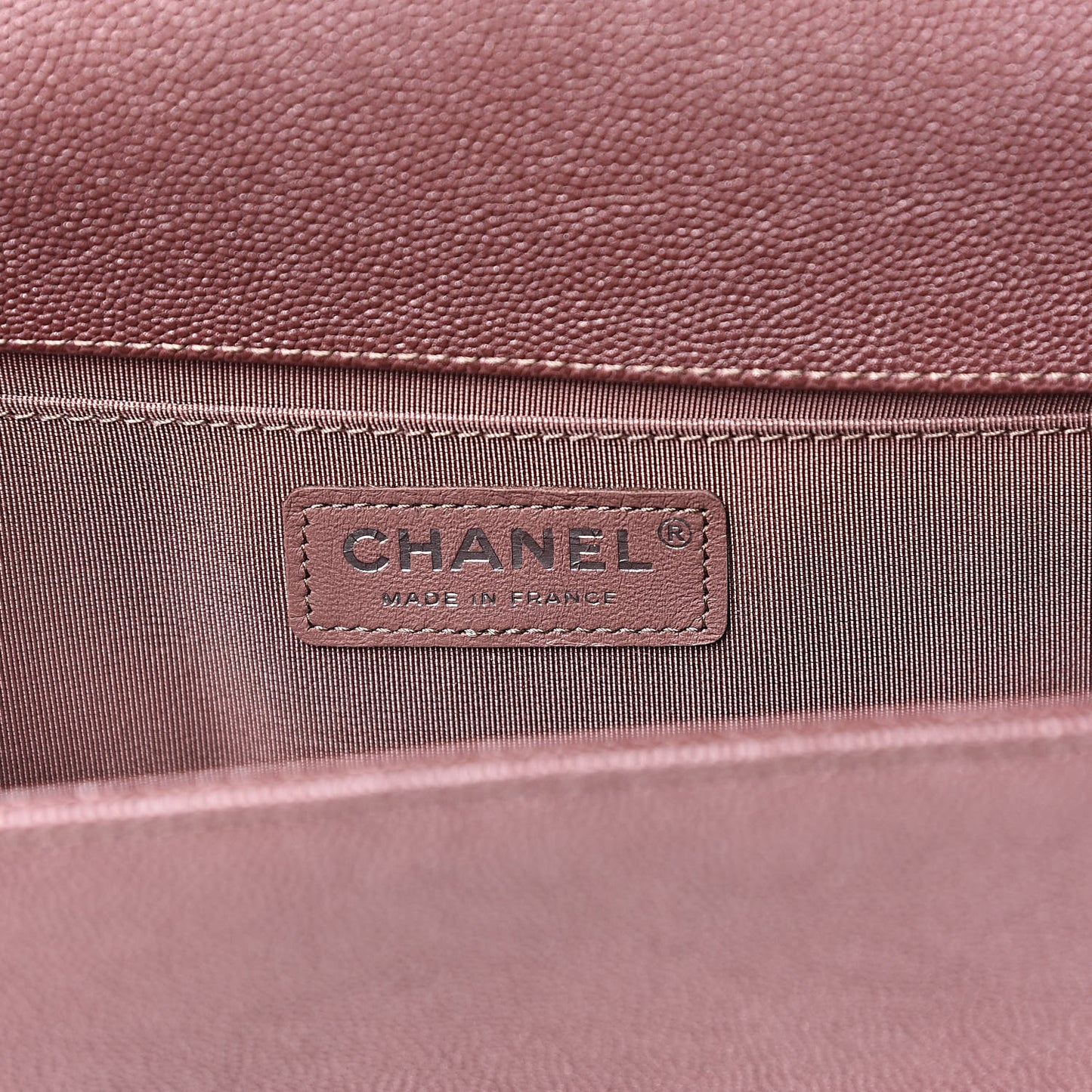 Metallic Caviar Chevron Quilted Medium Boy Flap Dark Pink