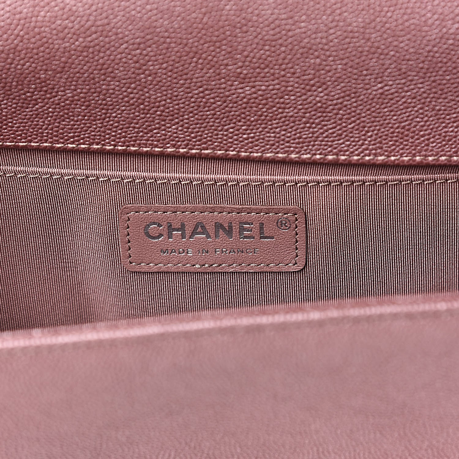 Chanel Metallic Caviar Chevron Quilted Medium Boy Flap Dark Pink 6 of 11