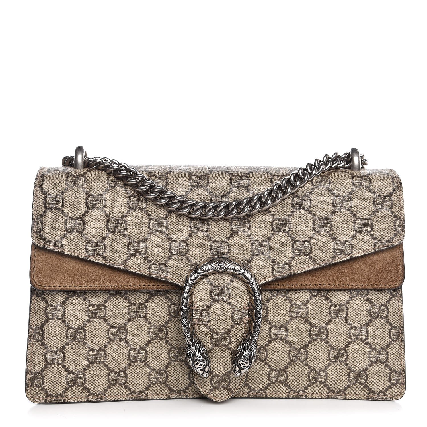 Gucci GG Supreme Monogram Small Dionysus Shoulder Bag Taupe 1 of 8